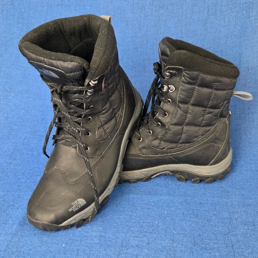 North Face Chilkat II Mens Black Waterproof Insulated Winter Boots CXR9 Size 10